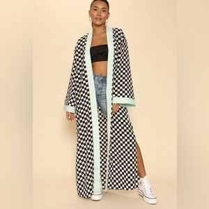 Miss sparkling checkered kimono